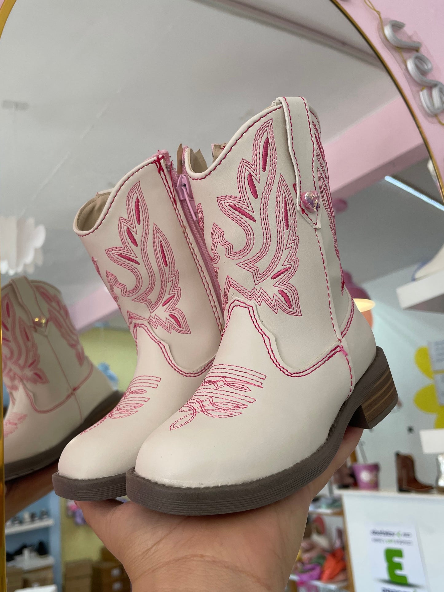 Bota Vaquera Latte/Rosa