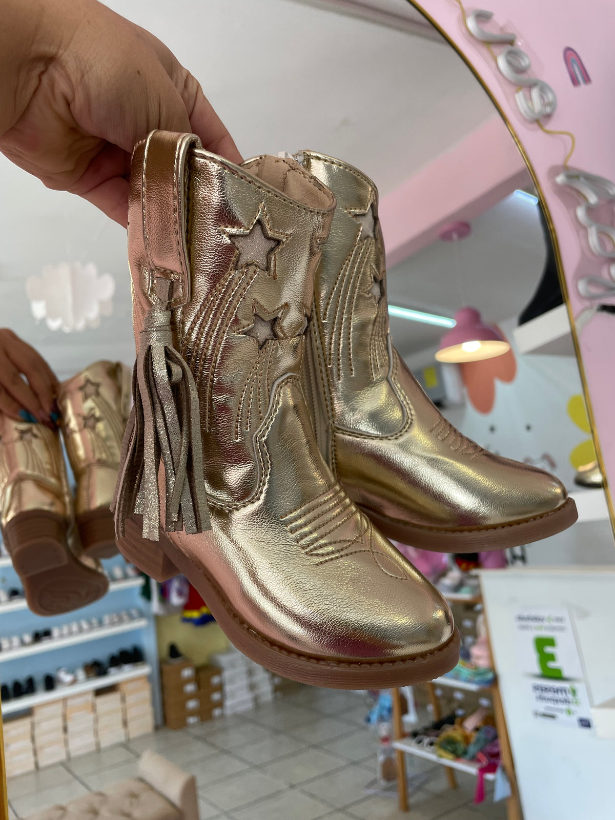 Bota Vaquera Oro/Estrellas