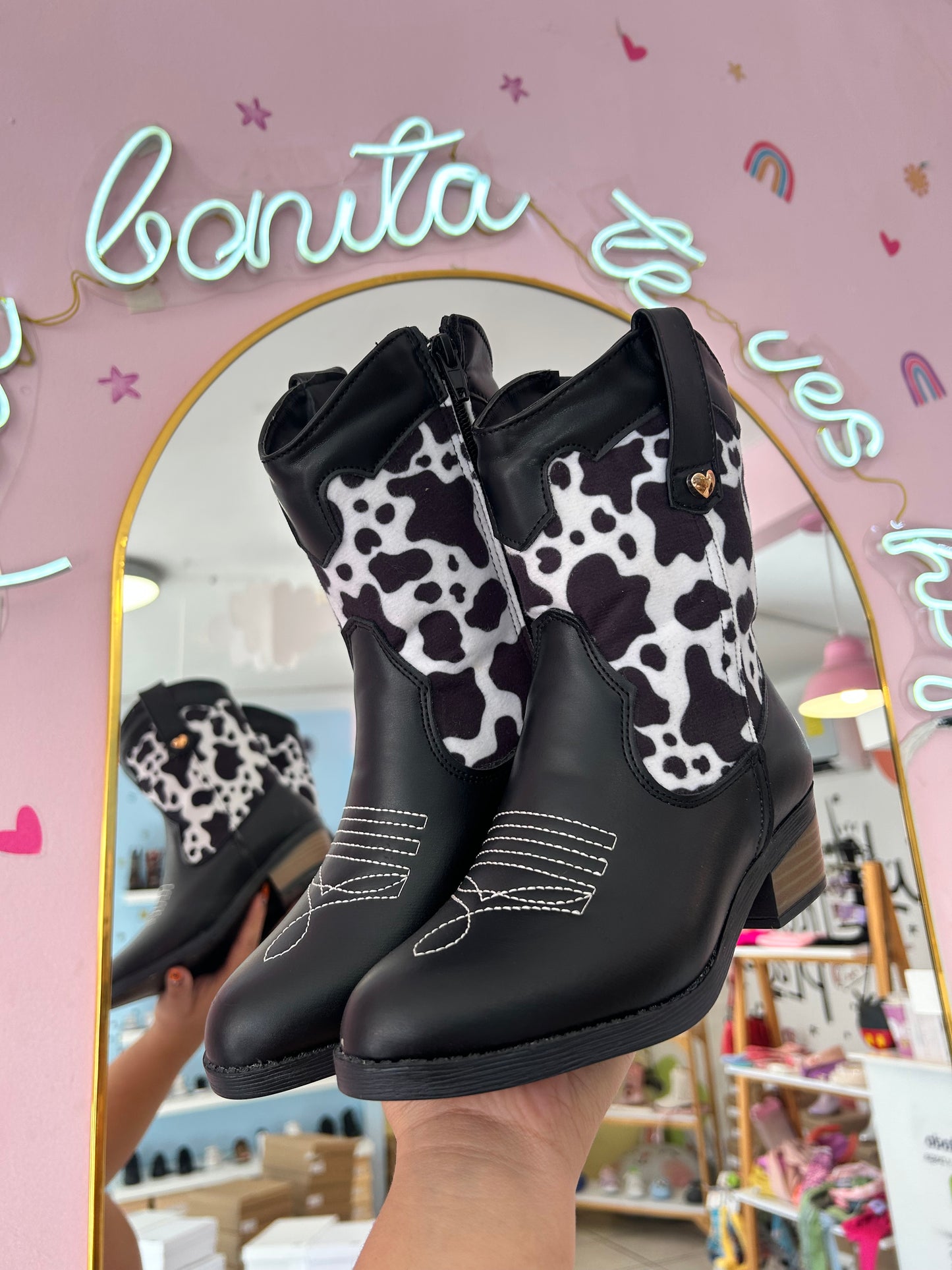 Bota Vaquera Negro/Vaca