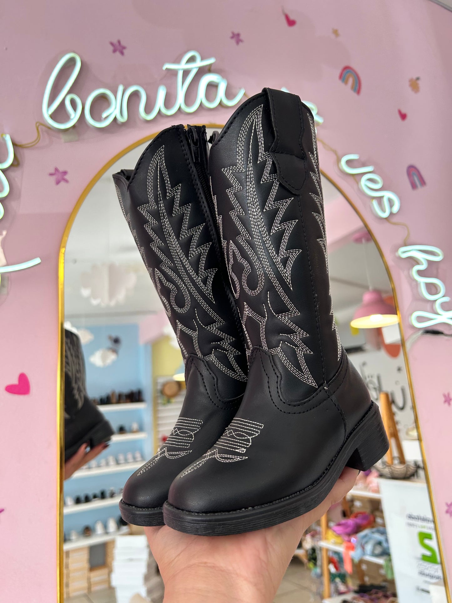 Bota Vaquera Negra España