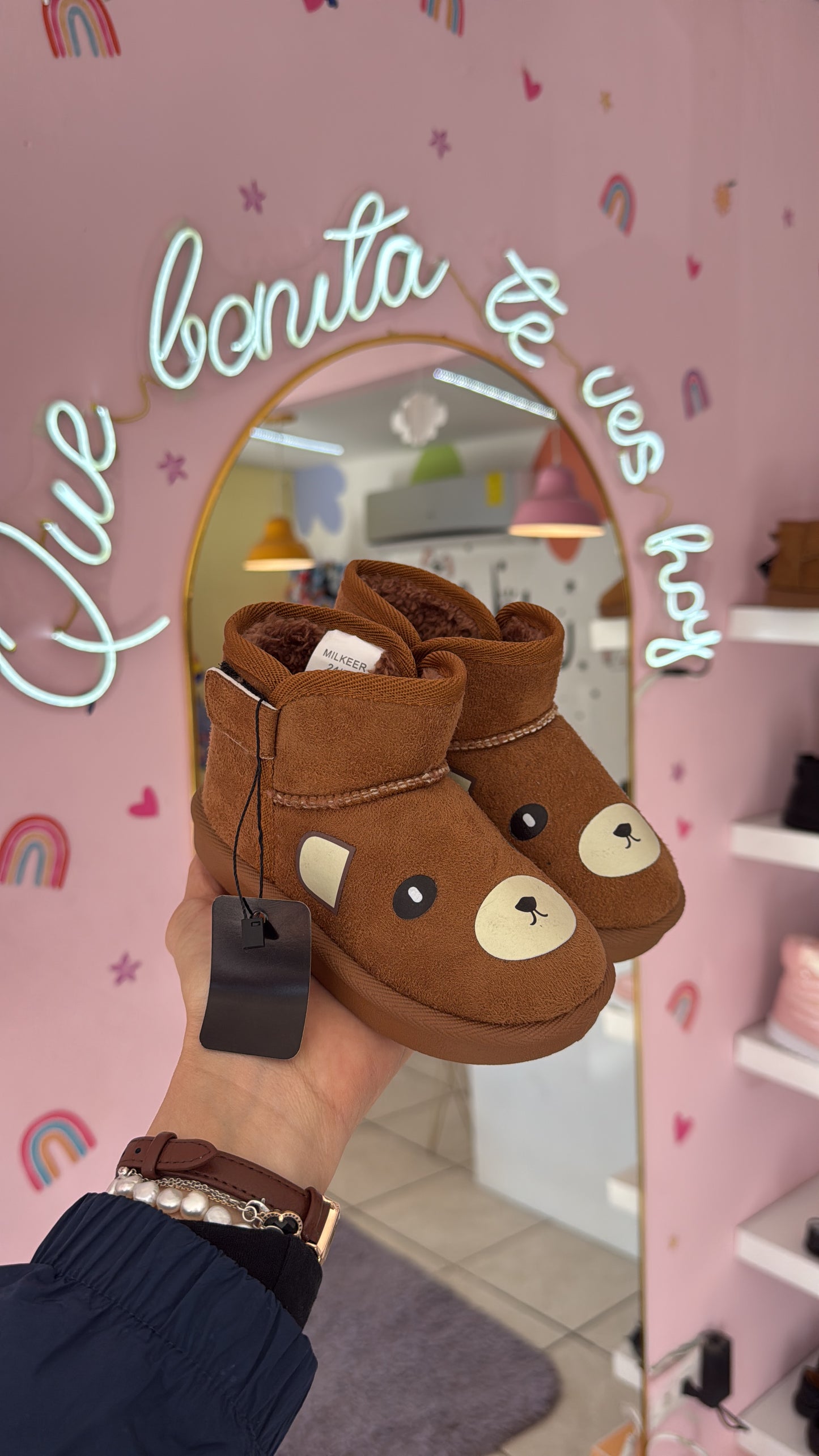 Pantufla botin osito cafe