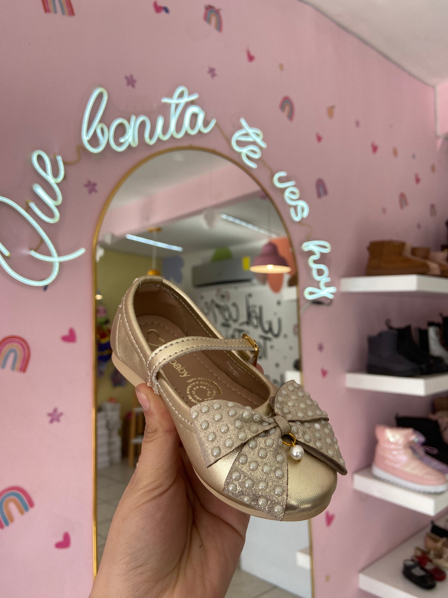 Balerina oro/moño perlas