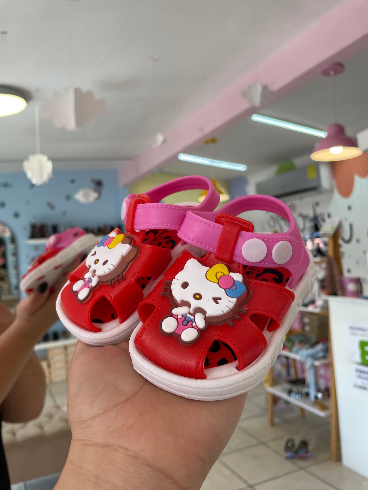 Sandalia Pillona Led Hello Kitty Rojo