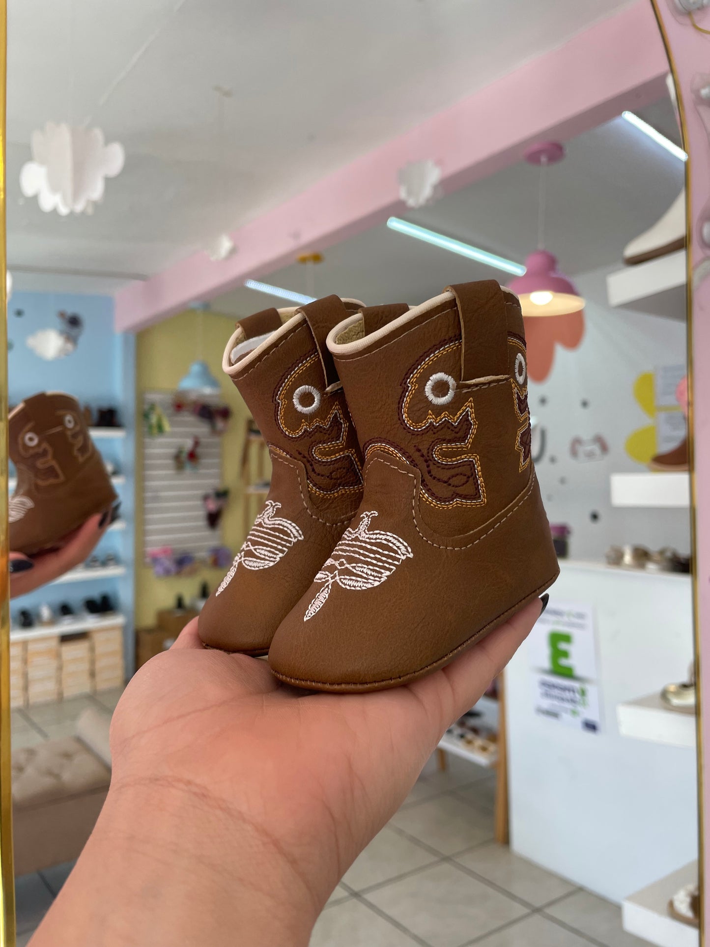 Bota Vaquera Bebé Camel