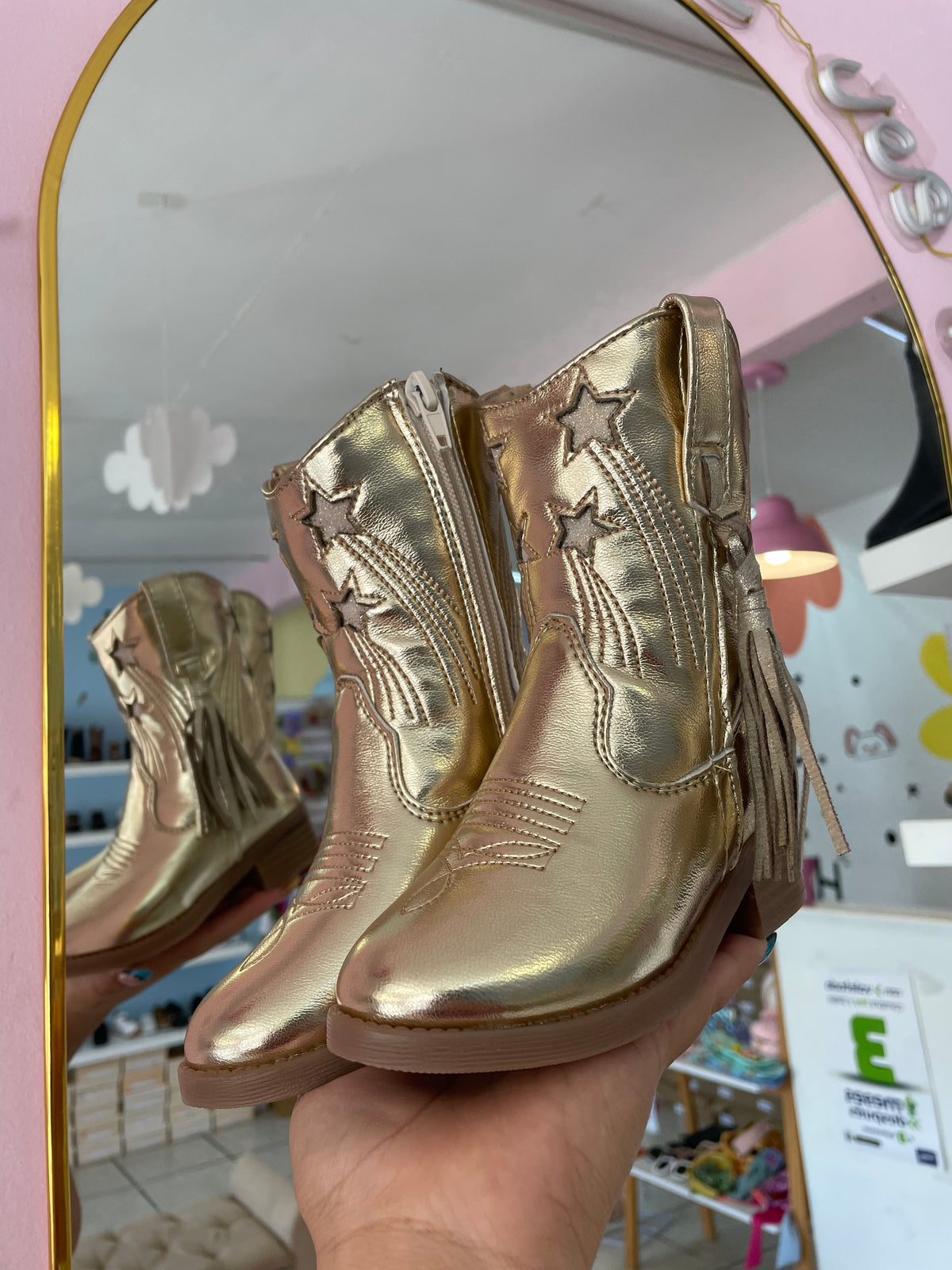 Bota Vaquera Oro/Estrellas