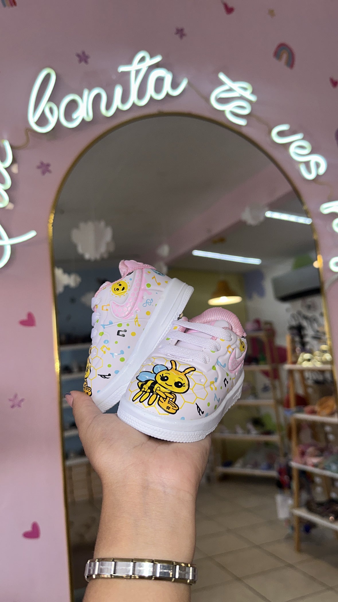 Tenis de Abejita blanco/rosa