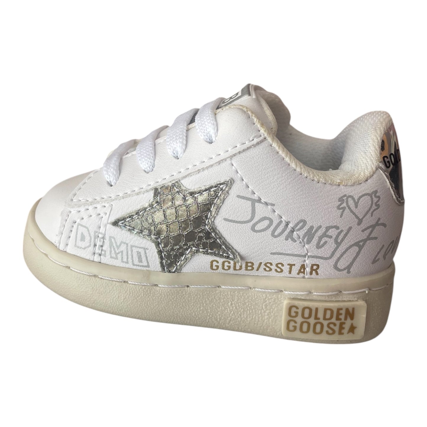 Tenis golden goose blanco/plata