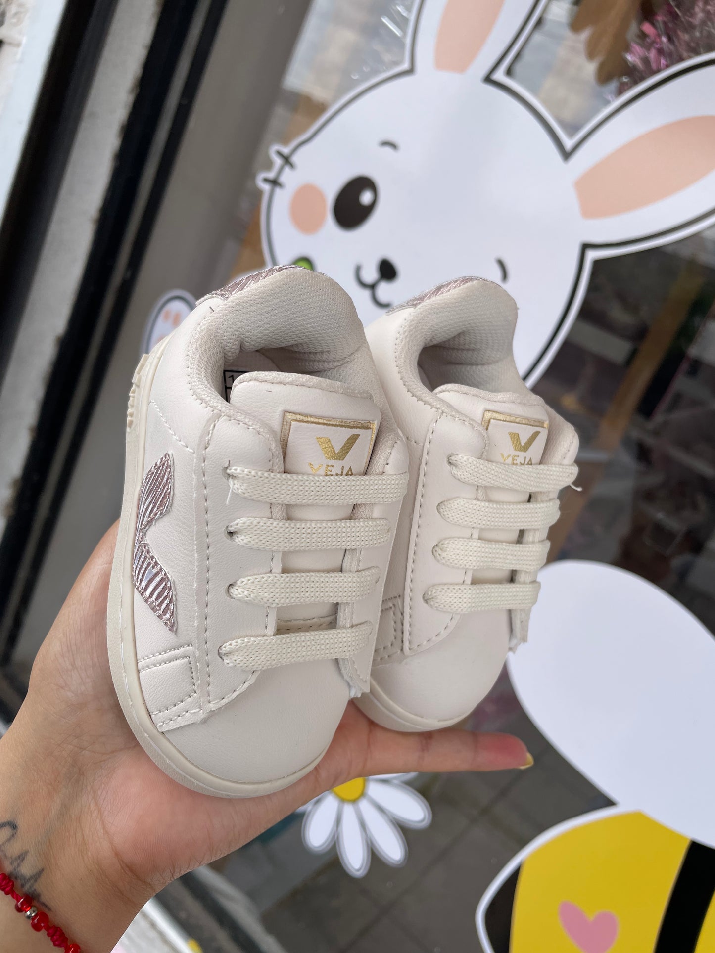 Tenis bebe veja late/rosa