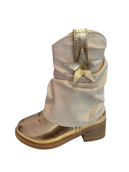 Bota Vaquera Oro Brillos