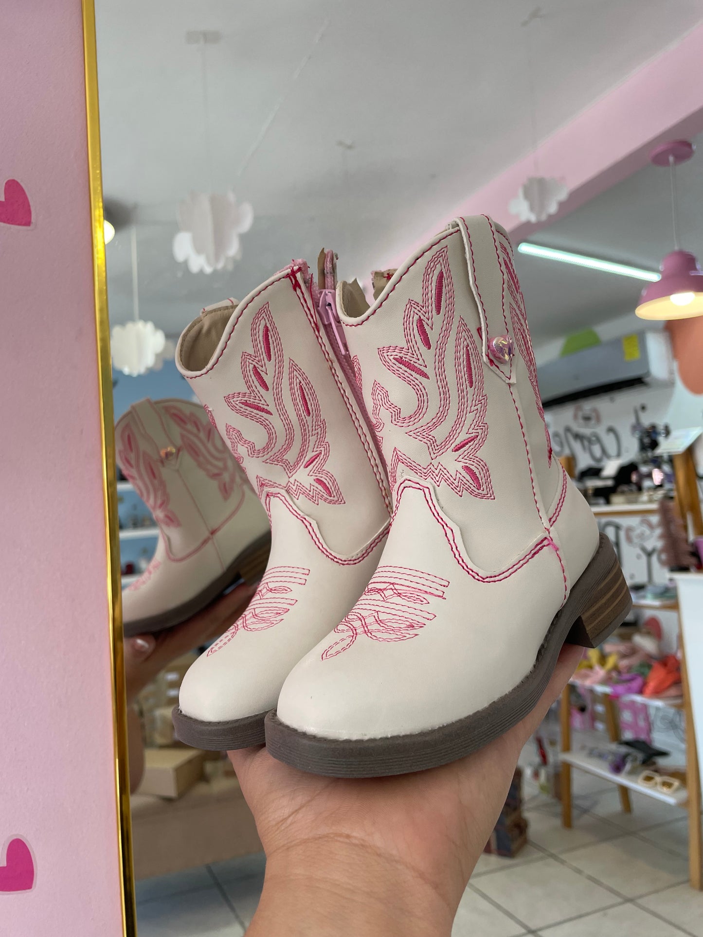 Bota Vaquera Latte/Rosa