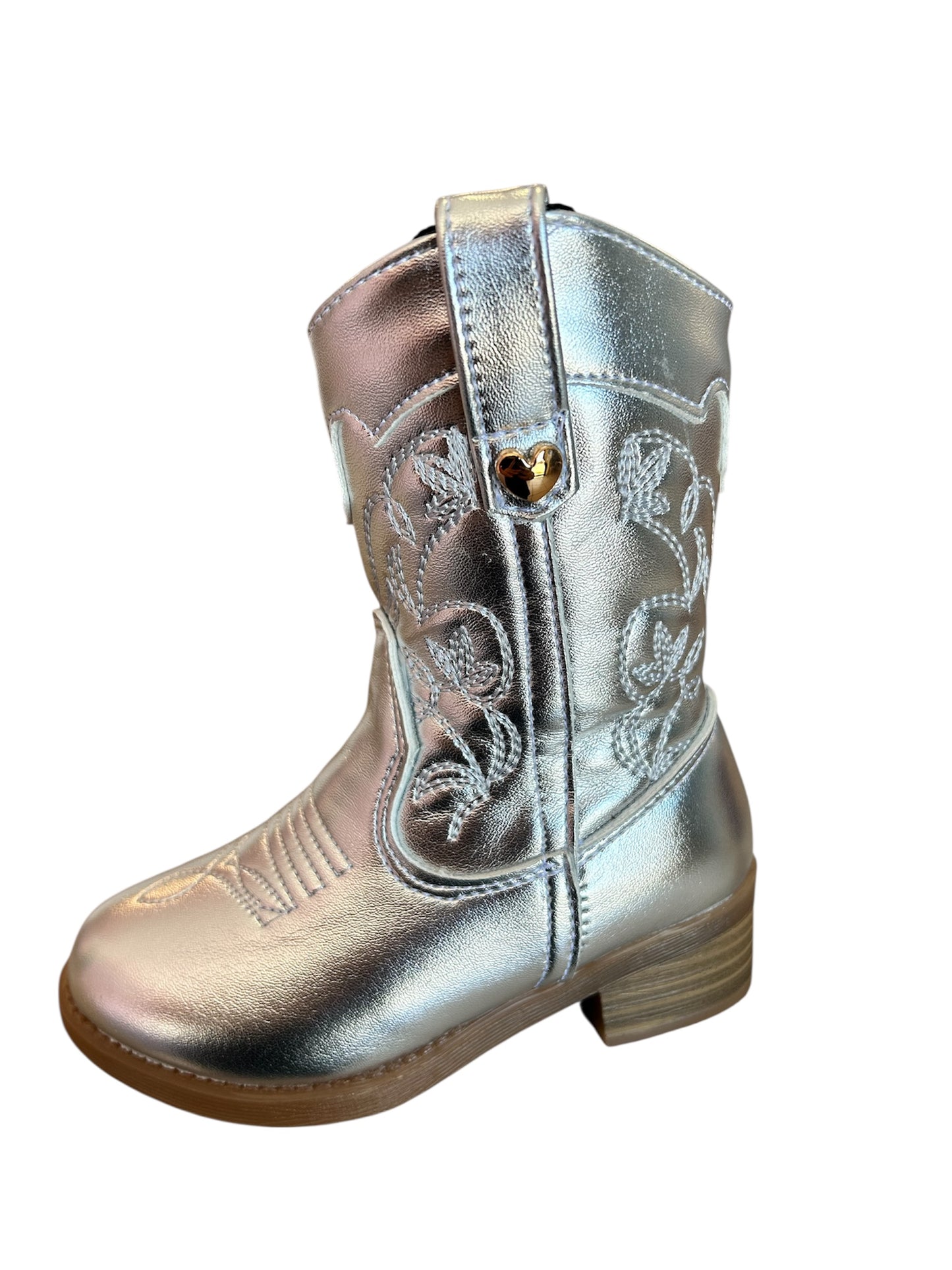 Bota Vaquera Metálica Plata