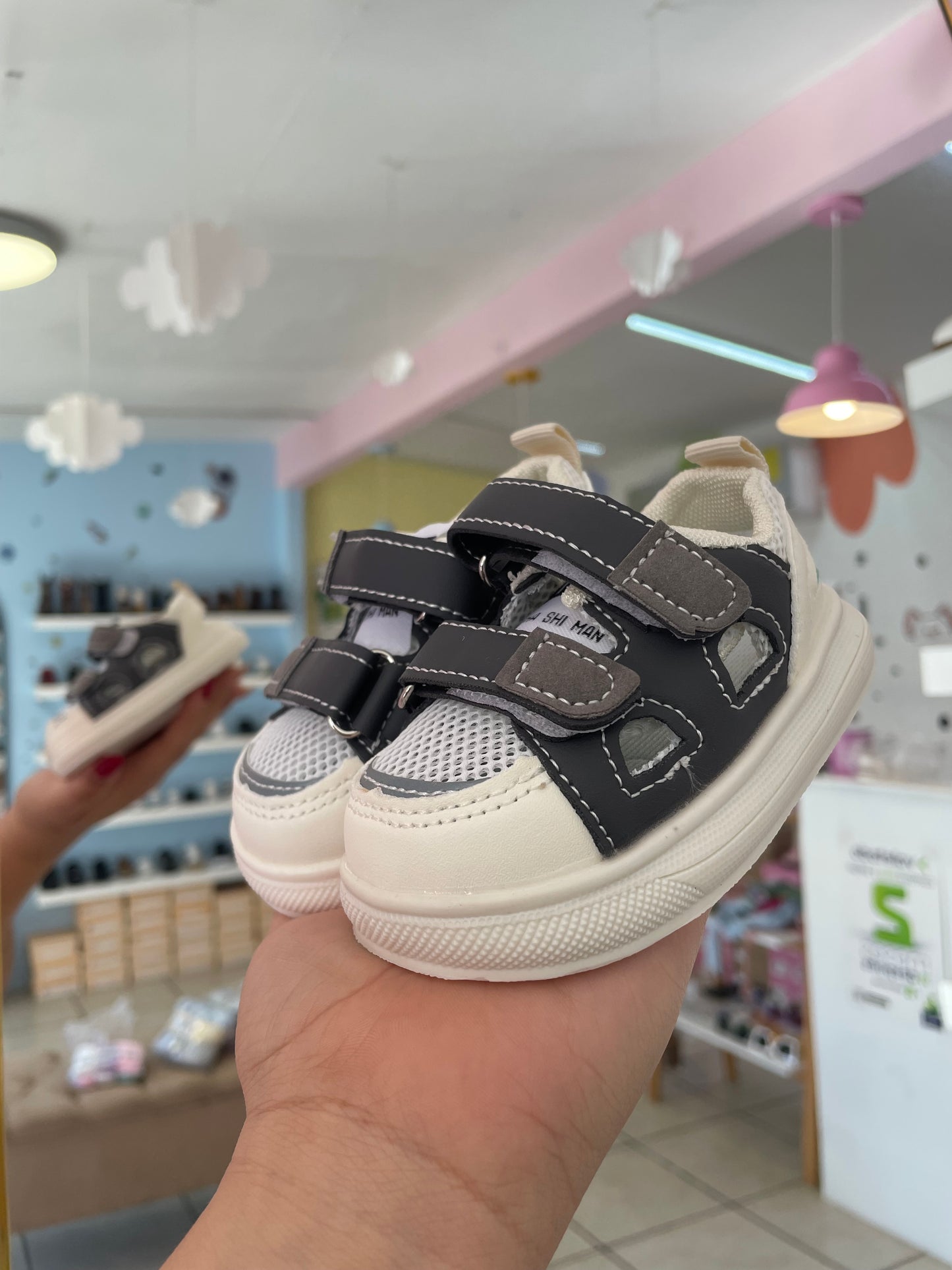 Sandalia Bebé Blanco/Gris