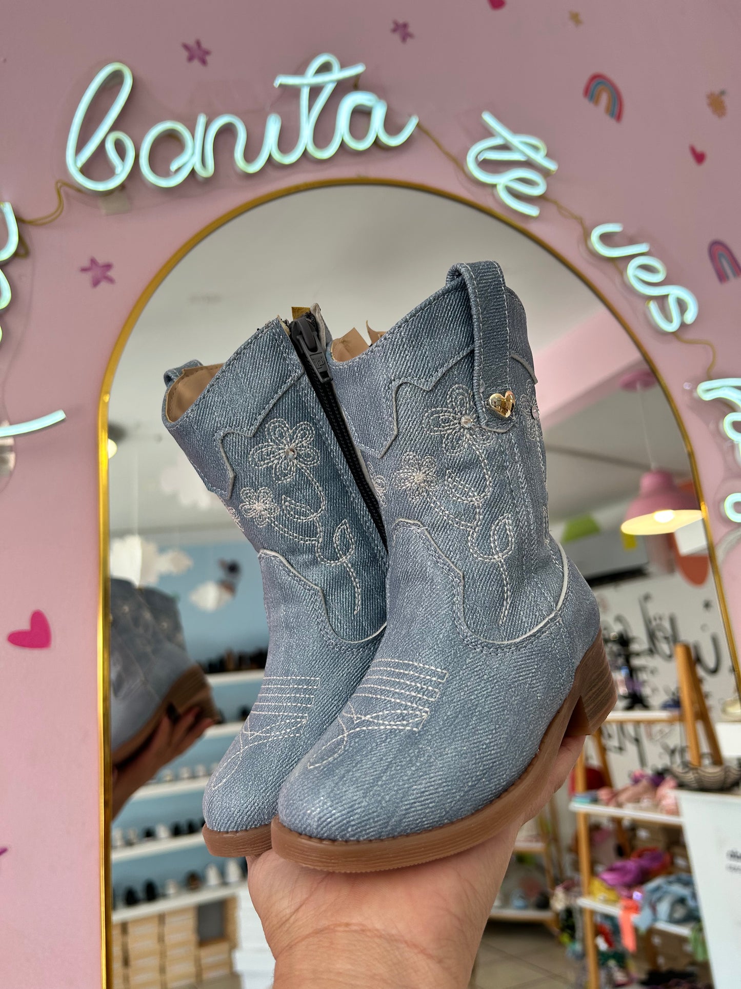 Bota Vaquera Mezclilla