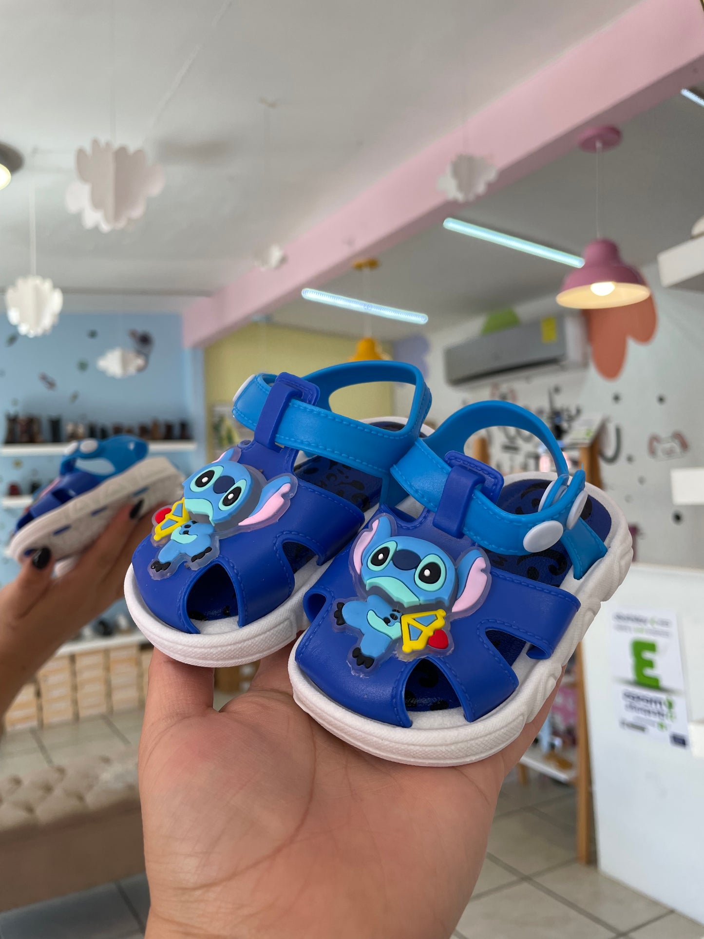 Sandalia Pillona Led Stitch Azul