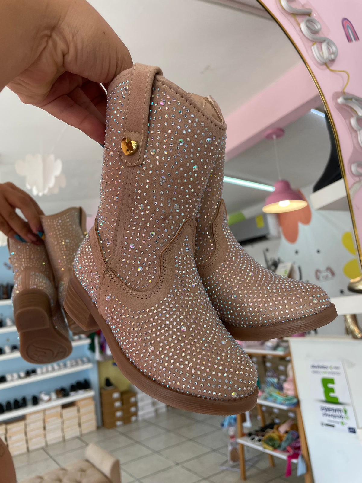 Bota Vaquera Maquillaje/Brillos