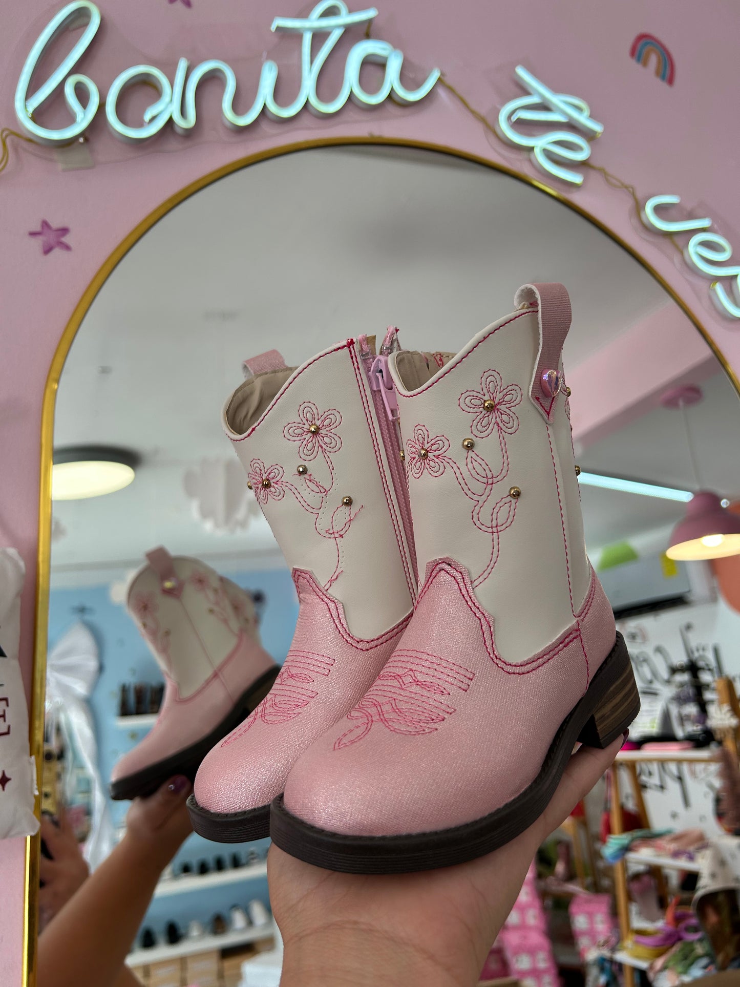 Bota Vaquera Late Rosa