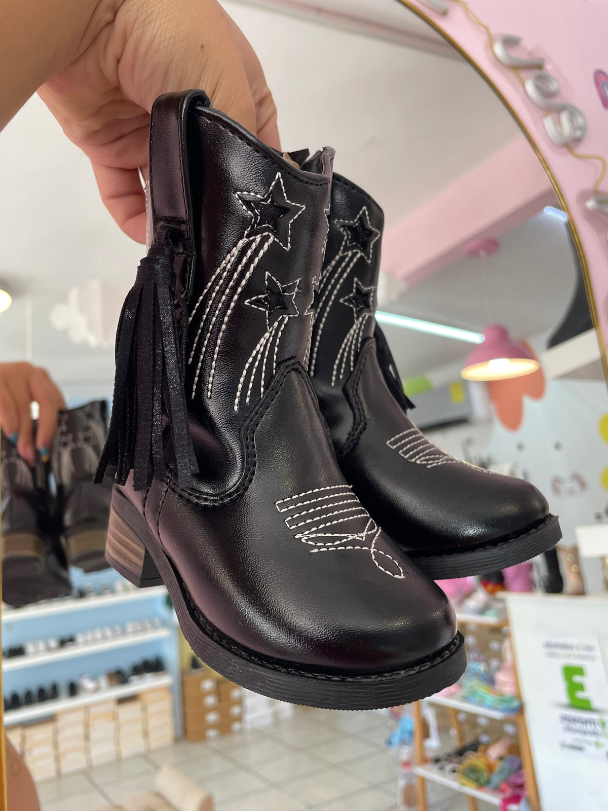 Bota Vaquera Negro/Estrellas