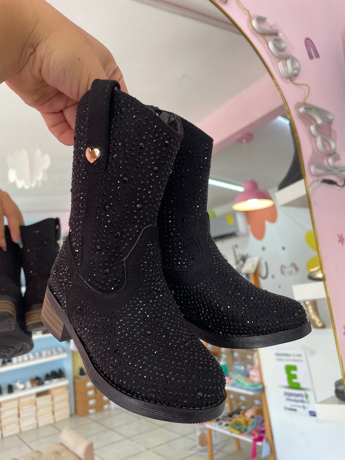 Bota Vaquera Negro/Brillos 911