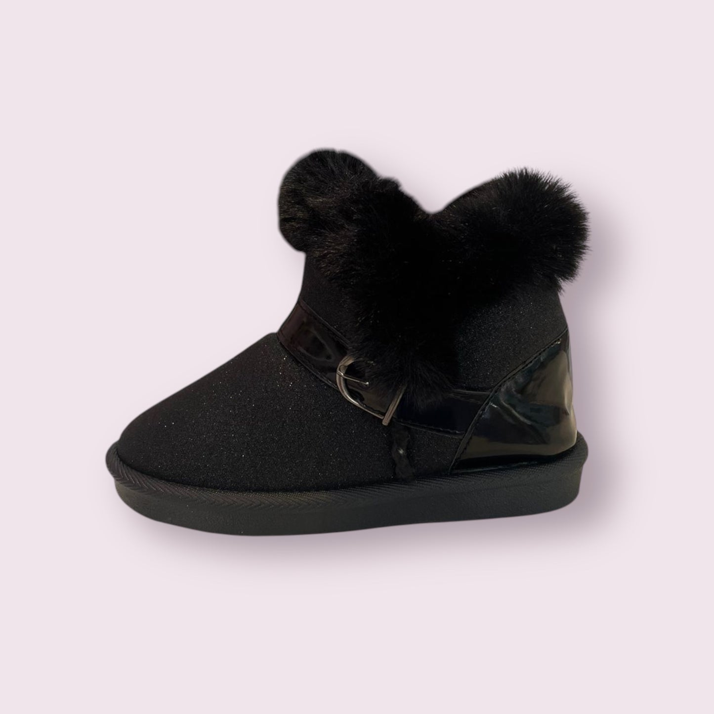 Bota Afelpada negra brillos