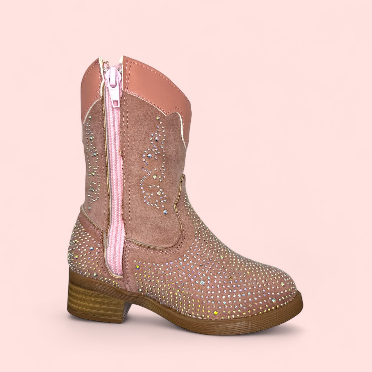 Bota vaquera rosa/brillos #910