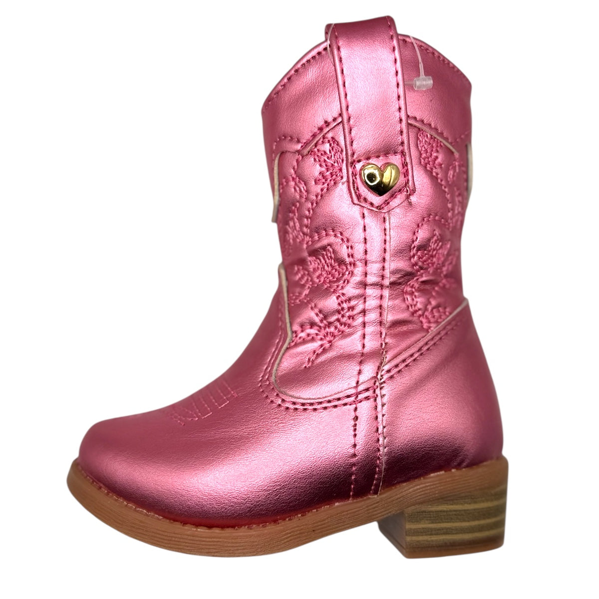 Bota Vaquera Metálica Rosa