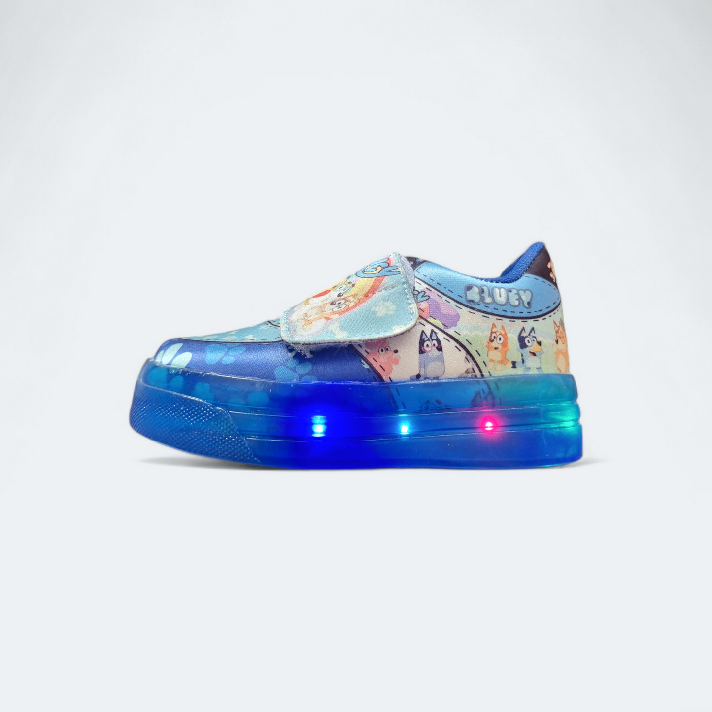 Tenis Bluey rey/cielo velcro led