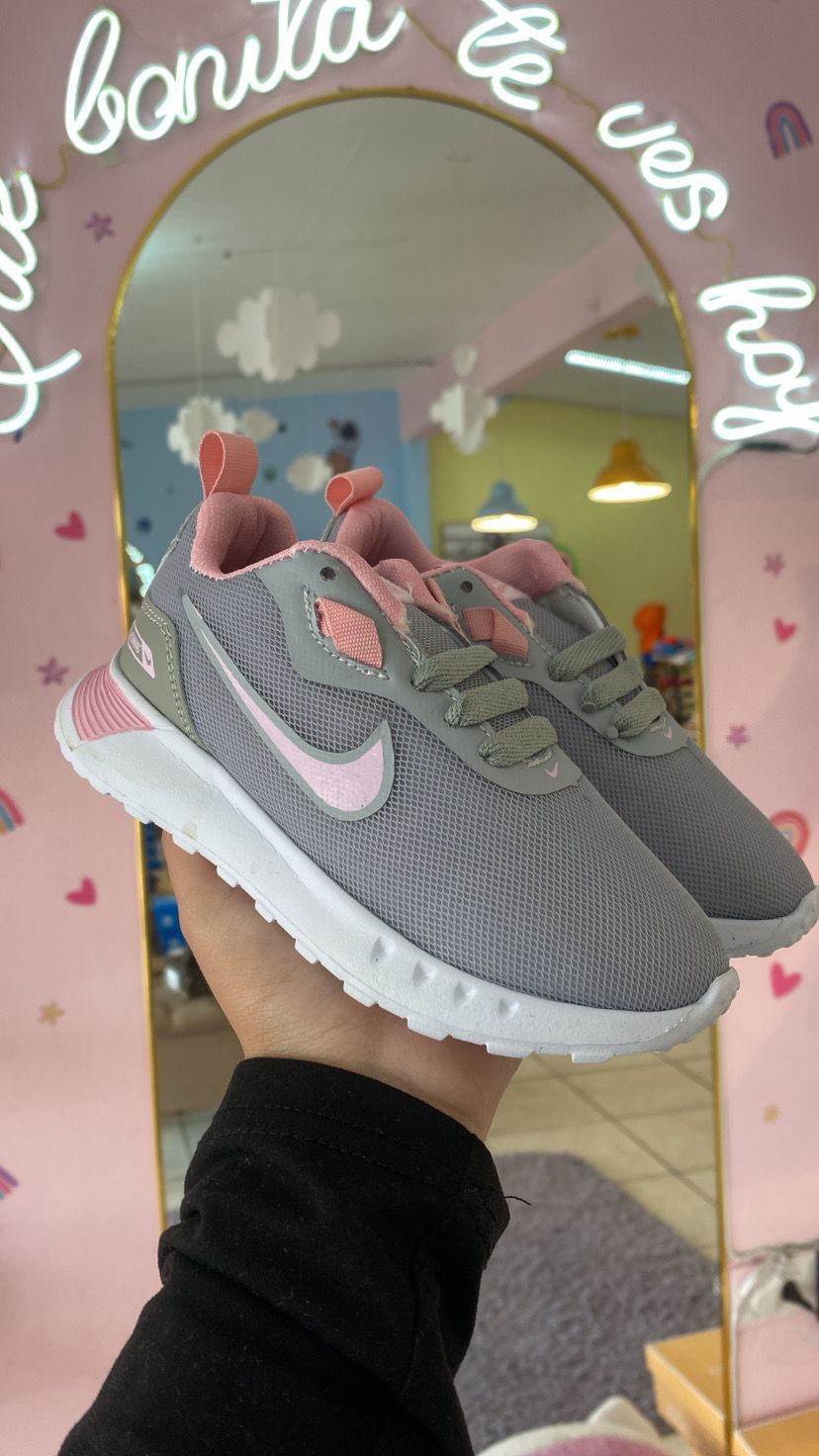 Teni deportivo gris/rosa